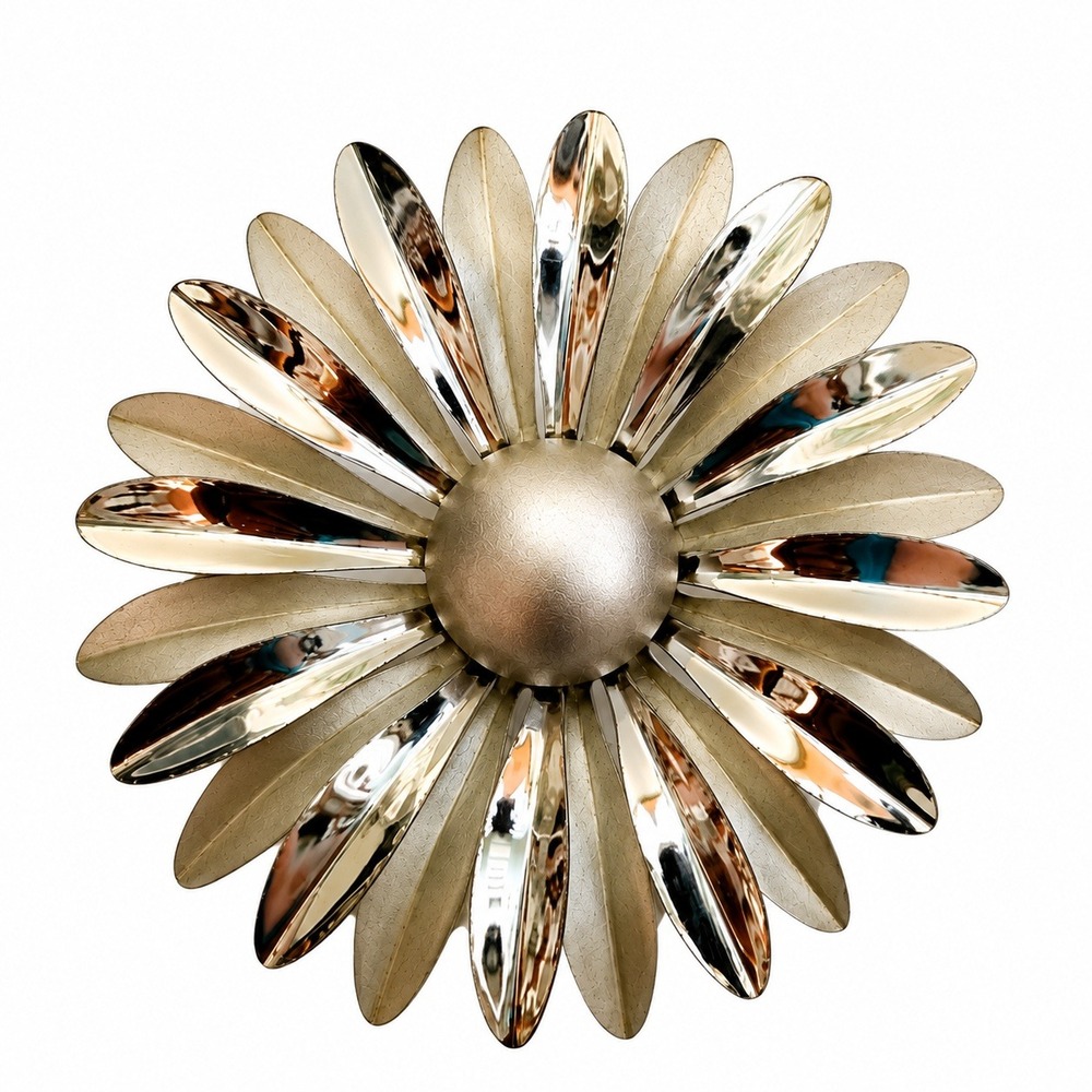 Vintage Silver Tone‎ Flower Floral Pin Brooch